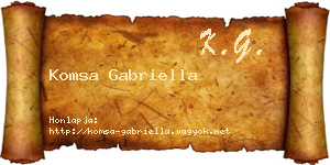Komsa Gabriella névjegykártya